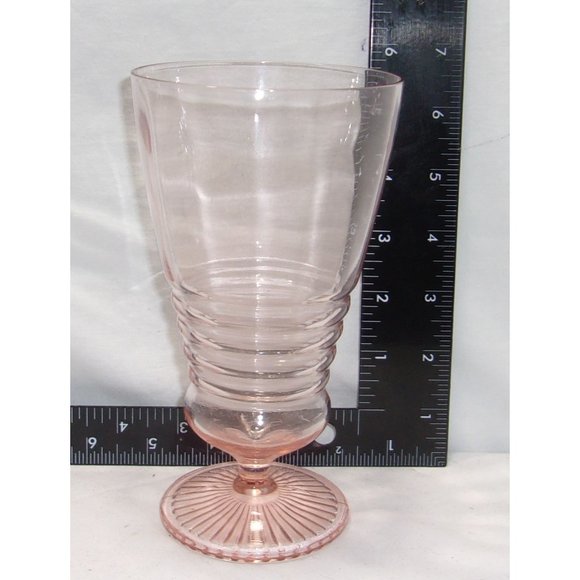 Set of 6 Pink Depression Glass Water/Tea Drinkware Glasses 7" Beehive/Federal?? - Picture 6 of 6